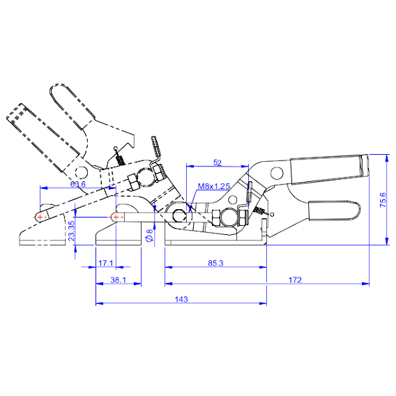 Zapięcia z blokadą  900 kg - STAL NIERDZEWNA