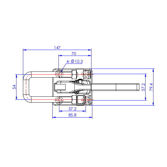 Zapięcia z blokadą 3400 kg - STAL NIERDZEWNA