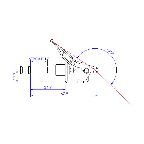 Dociskacz suwakowy   45 kg - STAL CYNKOWANA