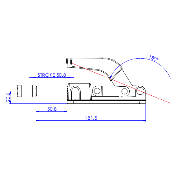 Dociskacz suwakowy 1136 kg - STAL CYNKOWANA