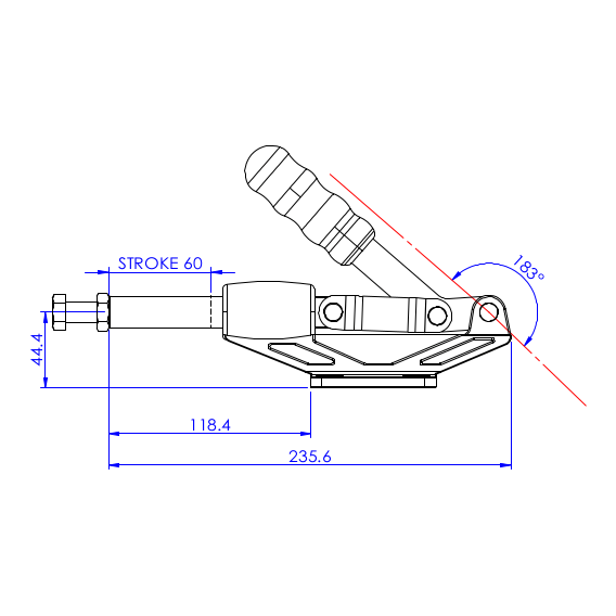 Dociskacz suwakowy  680 kg - STAL CYNKOWANA