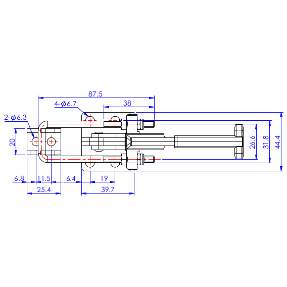 Zapięcia poziome  318 kg - STAL CYNKOWANA