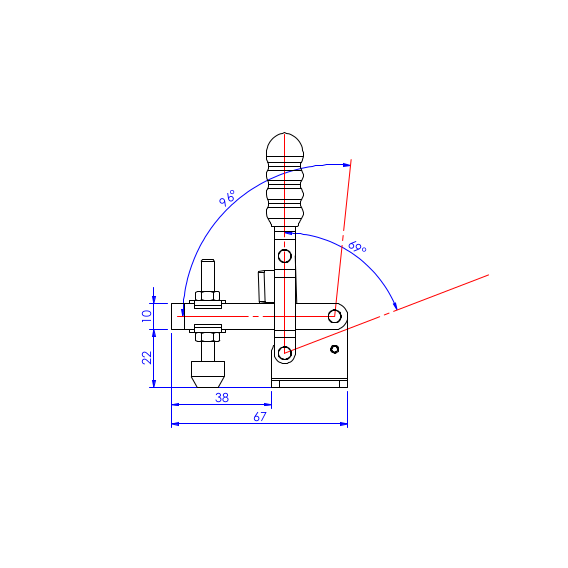 Dociskacz pionowy 100 kg - STAL CYNKOWANA