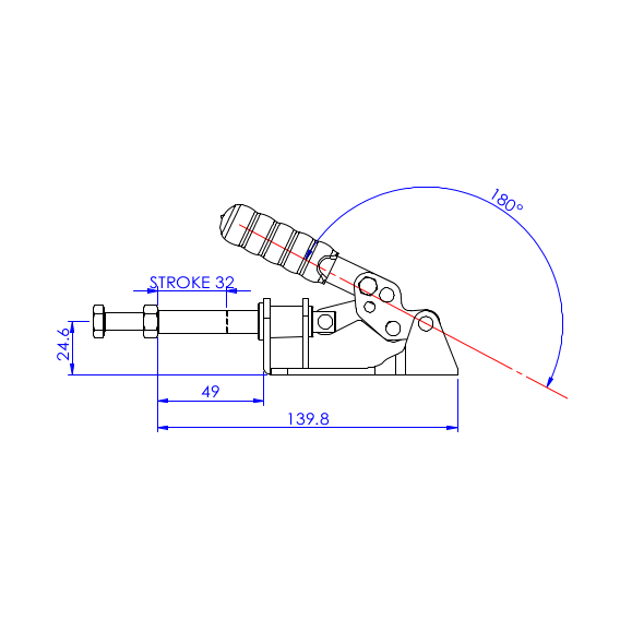 Dociskacz suwakowy  136 kg - STAL CYNKOWANA