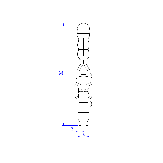 Dociskacz pionowy 150 kg - STAL CYNKOWANA