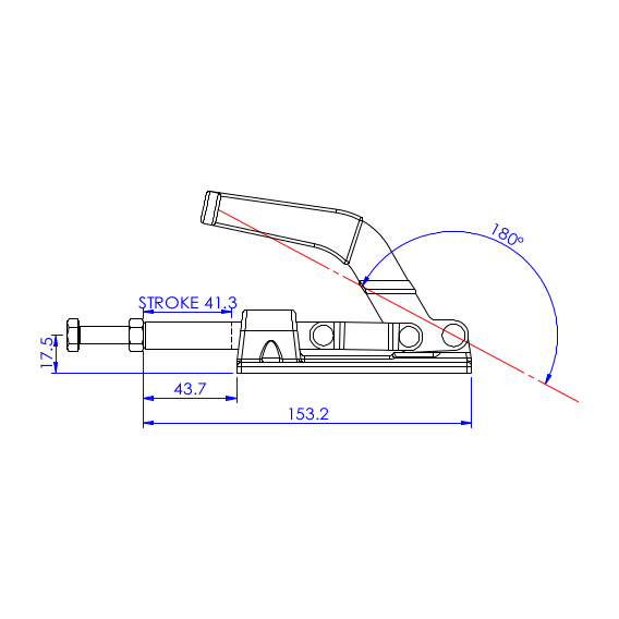Dociskacz suwakowy  318 kg - STAL CYNKOWANA