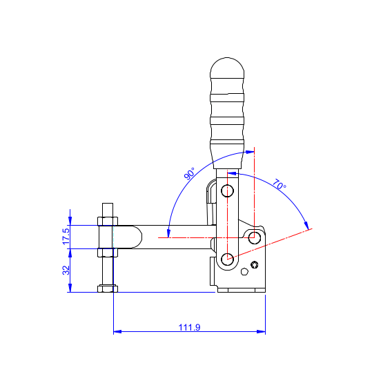 Dociskacz pionowy 250 kg - STAL CYNKOWANA