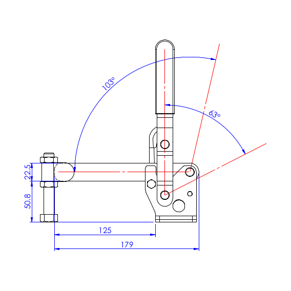 Dociskacz pionowy 450 kg - STAL CYNKOWANA