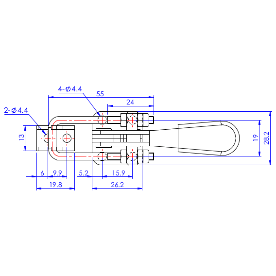 Zapięcia poziome  163 kg - STAL CYNKOWANA