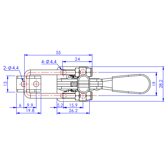 Zapięcia z blokadą  163 kg - STAL CYNKOWANA