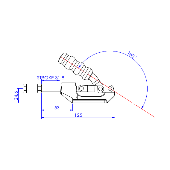 Dociskacz suwakowy  272 kg - STAL CYNKOWANA