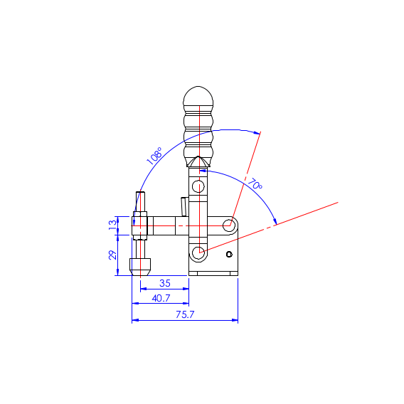 Dociskacz pionowy 200 kg - STAL CYNKOWANA
