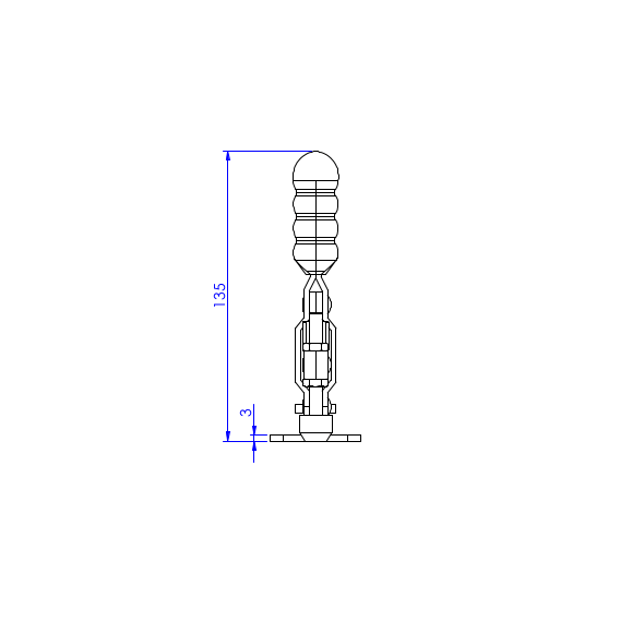 Dociskacz pionowy 200 kg - STAL CYNKOWANA