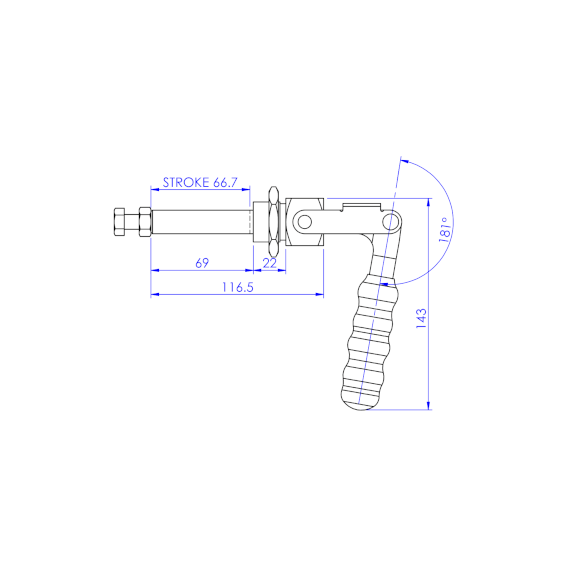Dociskacz suwakowy  318 kg - STAL CYNKOWANA