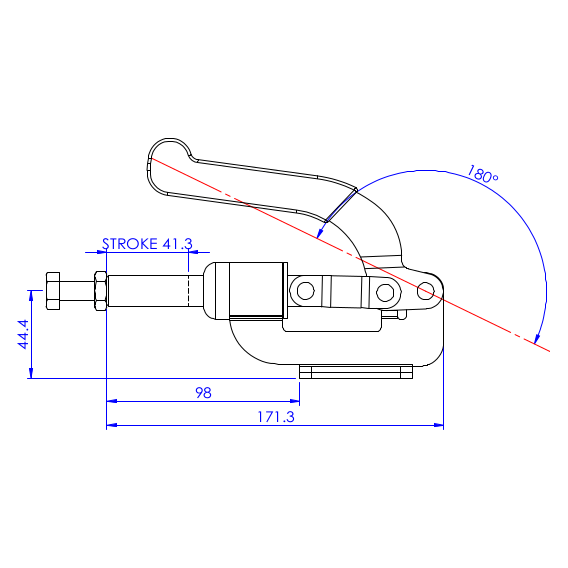 Dociskacz suwakowy  364 kg - STAL CYNKOWANA