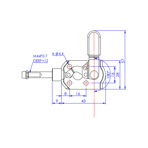 Dociskacz suwakowy   45 kg - STAL CYNKOWANA