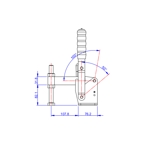 Dociskacz pionowy 550 kg - STAL CYNKOWANA