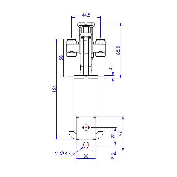 Zapięcia z blokadą  900 kg - STAL CYNKOWANA