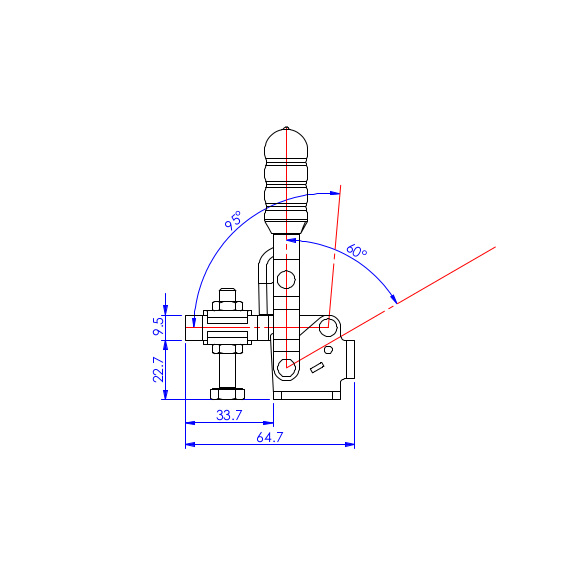 Dociskacz pionowy  91 kg - STAL NIERDZEWNA