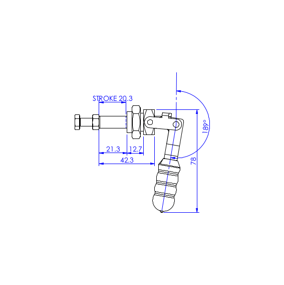 Dociskacz suwakowy   91 kg - STAL NIERDZEWNA