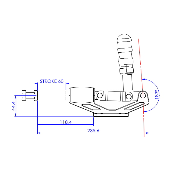 Dociskacz suwakowy  680 kg - STAL CYNKOWANA