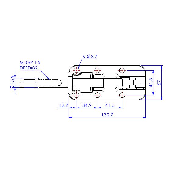 Dociskacz suwakowy 1136 kg - STAL CYNKOWANA