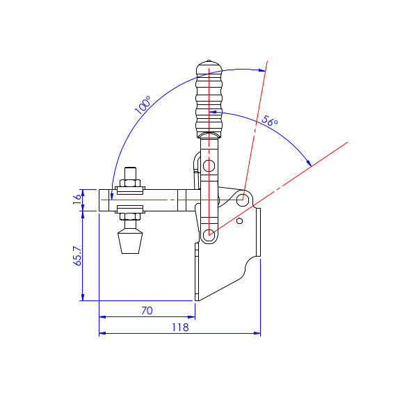Dociskacz pionowy 227 kg -  STAL CYNKOWANA