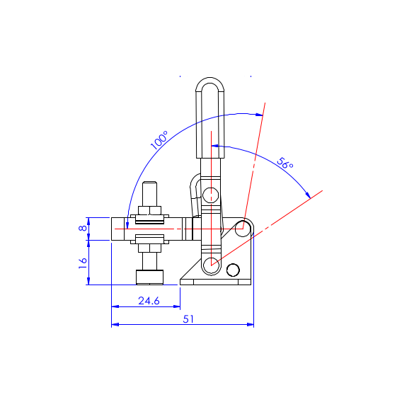 Dociskacz pionowy   50 kg - STAL CYNKOWANA