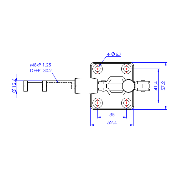 Dociskacz suwakowy  227 kg - STAL CYNKOWANA