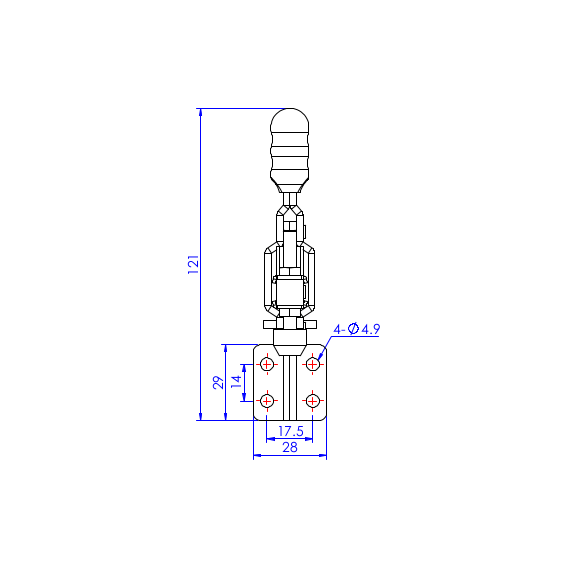 Dociskacz pionowy 100 kg -  STAL CYNKOWANA