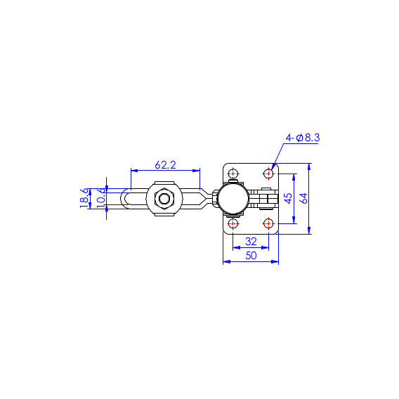 Dociskacz pionowy 350 kg - STAL CYNKOWANA