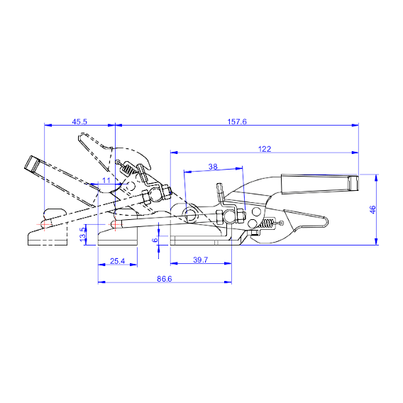 Zapięcia z blokadą  318 kg - STAL NIERDZEWNA