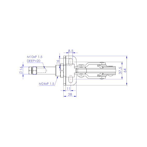 Dociskacz suwakowy  450 kg - STAL CYNKOWANA