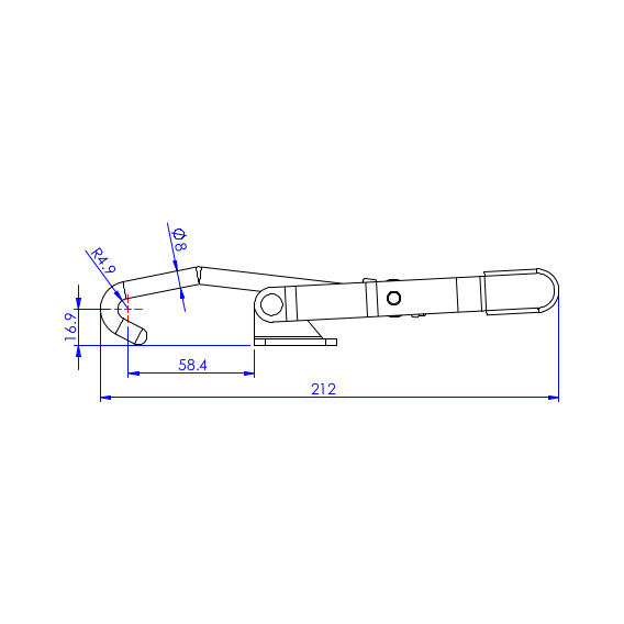 Zapięcia hakowe 170 kg - STAL NIERDZEWNA