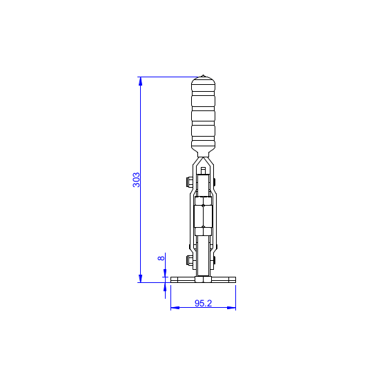 Dociskacz pionowy 550 kg - STAL CYNKOWANA