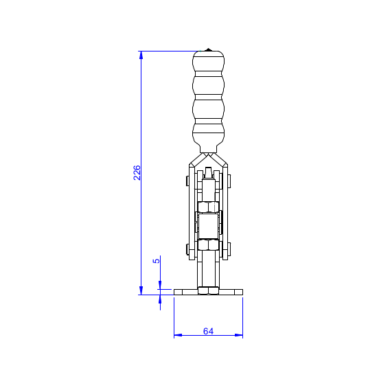 Dociskacz pionowy 450 kg - STAL CYNKOWANA