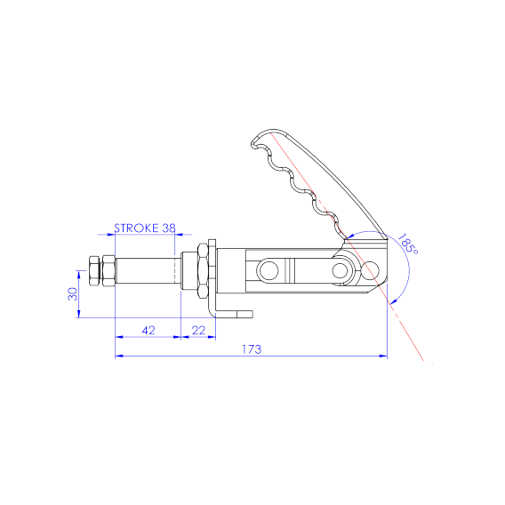 Dociskacz suwakowy  450 kg - STAL CYNKOWANA