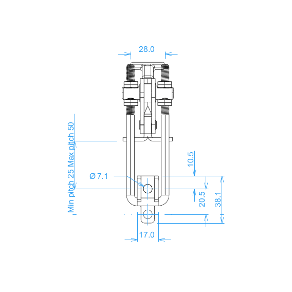 Zapięcia pionowe 450 kg STAL NIERDZEWNA