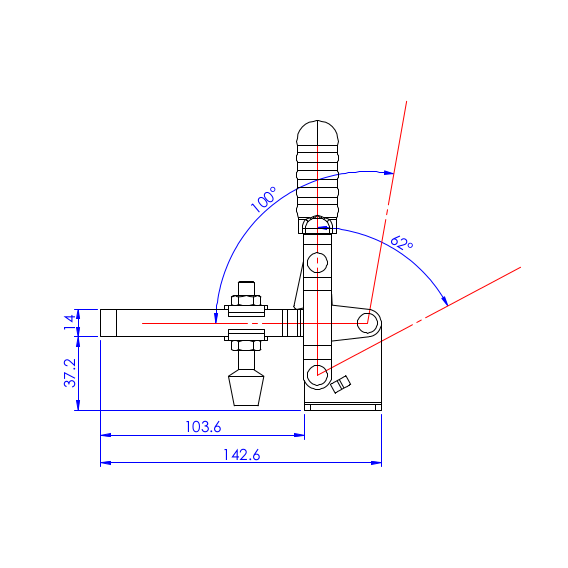 Dociskacz pionowy 180 kg - STAL CYNKOWANA