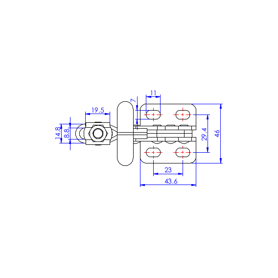 Dociskacz pionowy 150 kg  - STAL CYNKOWANA