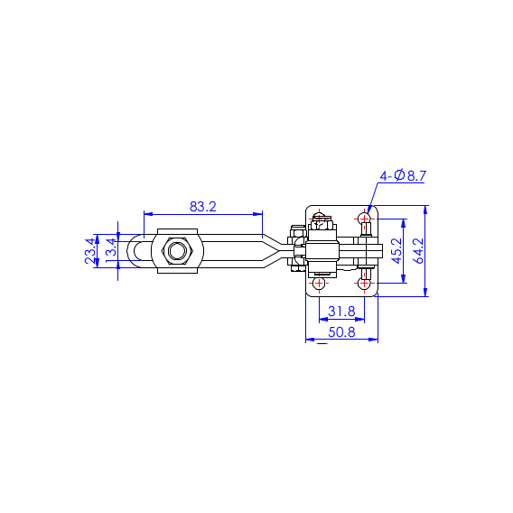 Dociskacz pionowy 450 kg - STAL CYNKOWANA