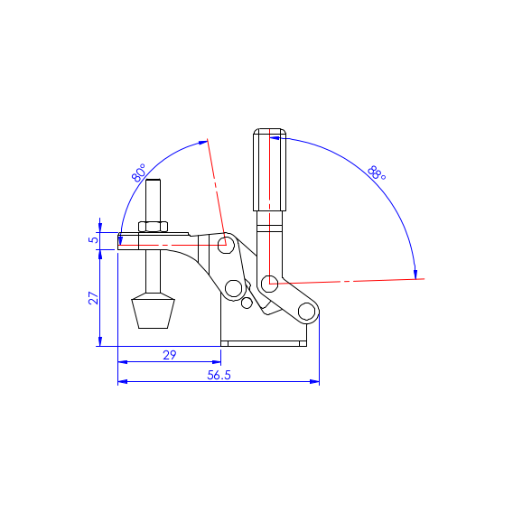 Dociskacz pionowy   30 kg - STAL CYNKOWANA