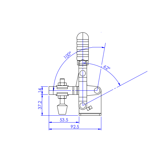Dociskacz pionowy 180 kg - STAL CYNKOWANA