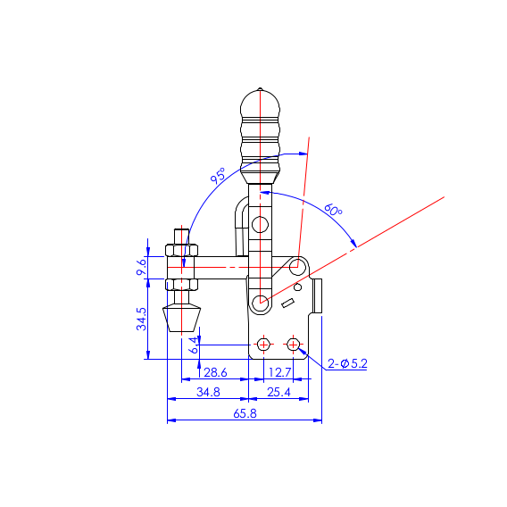 Dociskacz pionowy  91 kg - STAL CYNKOWANA