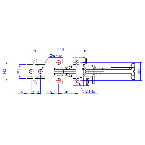 Zapięcia z blokadą  900 kg - STAL NIERDZEWNA