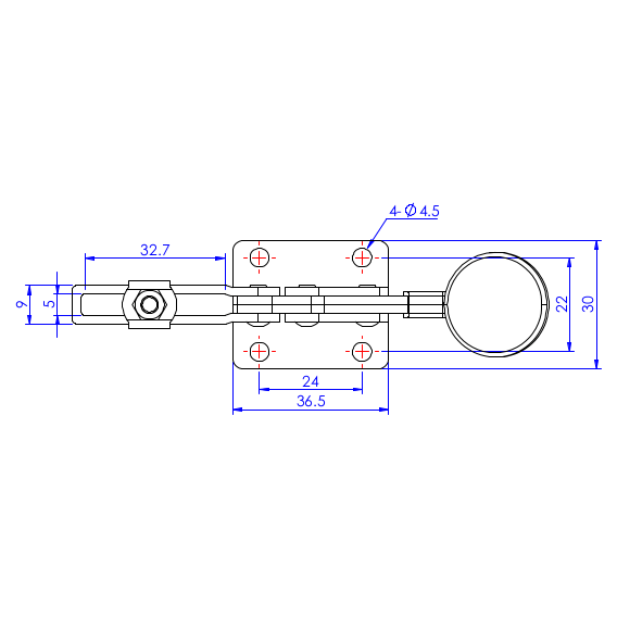 Dociskacz poziomy  30 kg - STAL CYNKOWANA