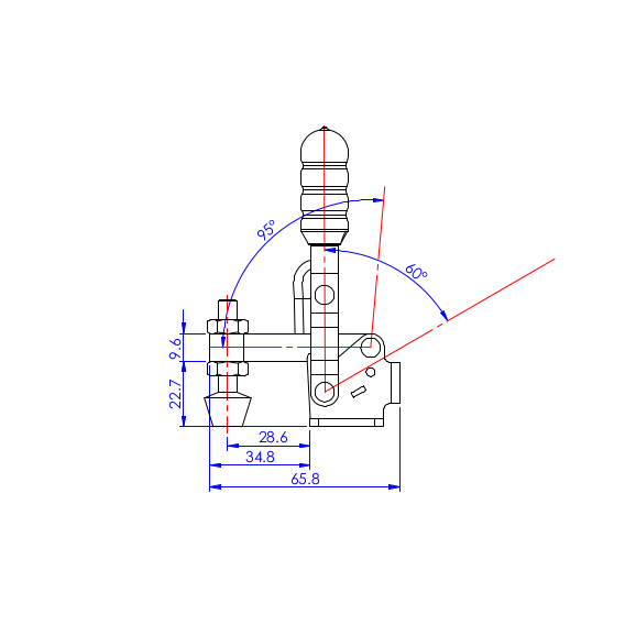 Dociskacz pionowy  91 kg - STAL CYNKOWANA
