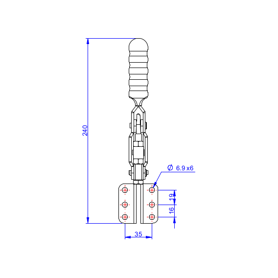 Dociskacz pionowy 300 kg -  STAL CYNKOWANA