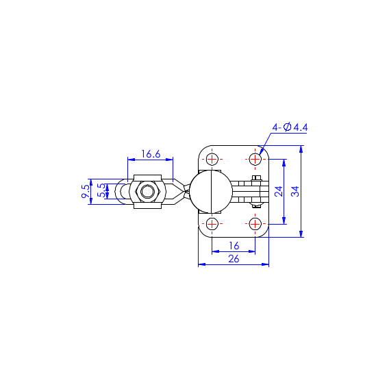 Dociskacz pionowy  75 kg - STAL CYNKOWANA