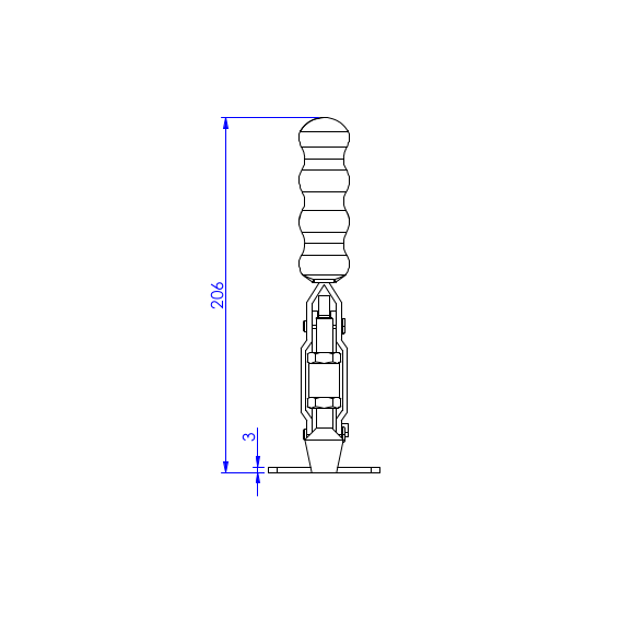 Dociskacz pionowy 340 kg - STAL CYNKOWANA